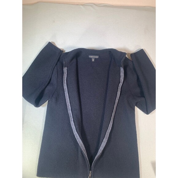 Structure merino wool zip up cardigan jacket XL - Picture 6 of 7